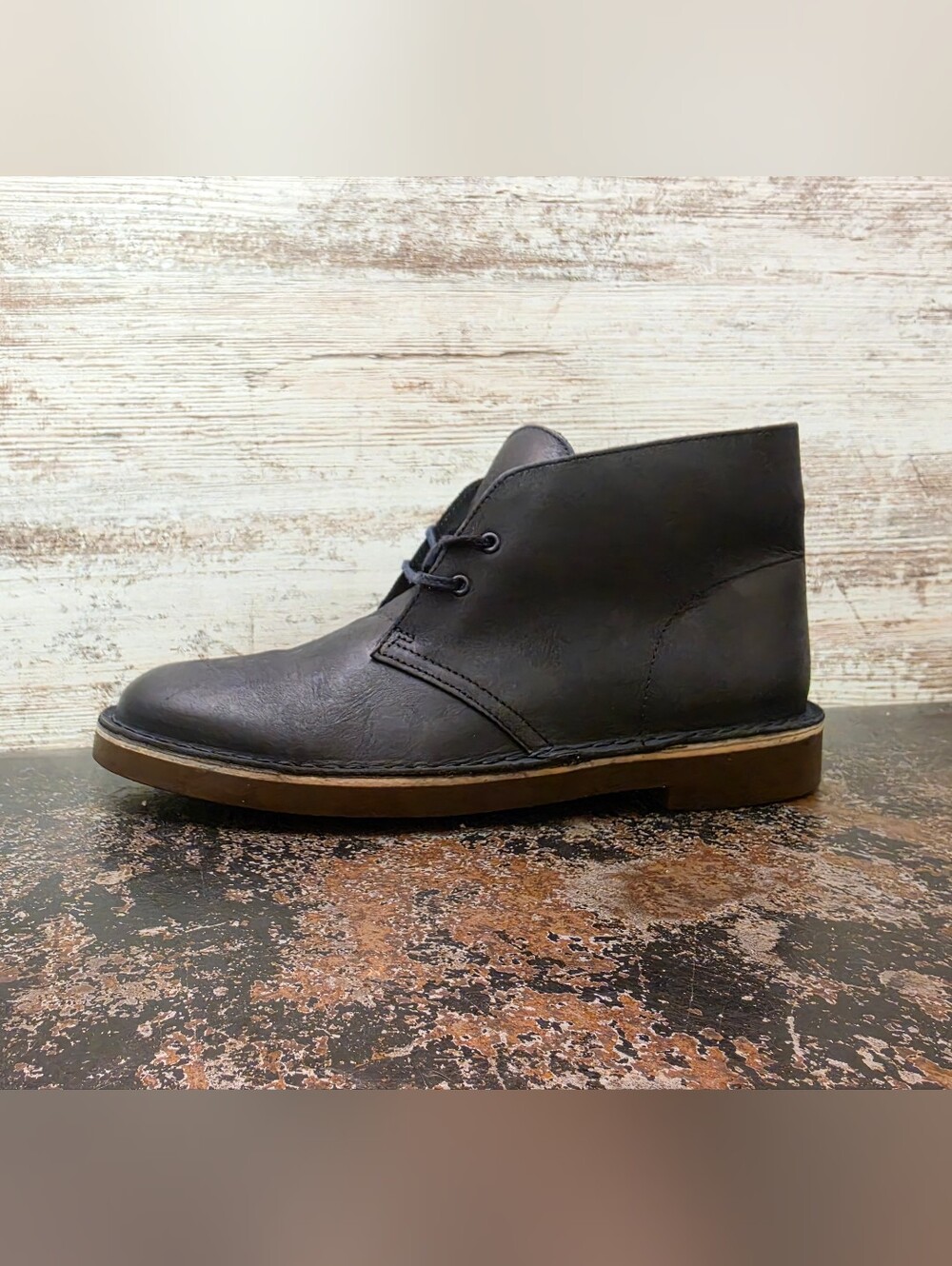 Mens Clarks Desert Boots Sz 9 42 M Used Black Leather